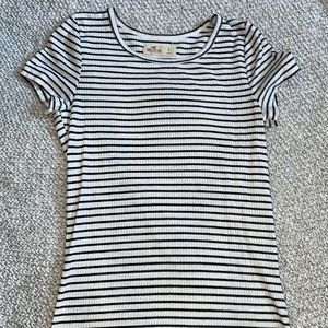 Hollister Black and White Striped Top